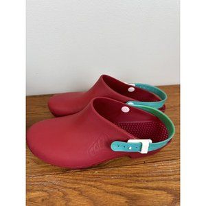 CALZURO Binhos Padova Green Clogs Side Holes 40-41 US 9-10 Made In Italy